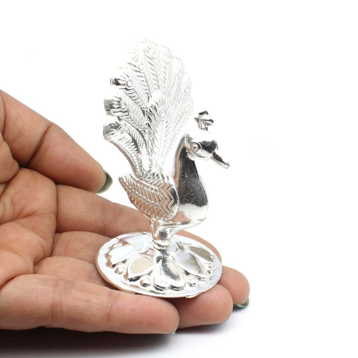 Real silver Peacock Idol/Figurine for puja and Gifting Purpose