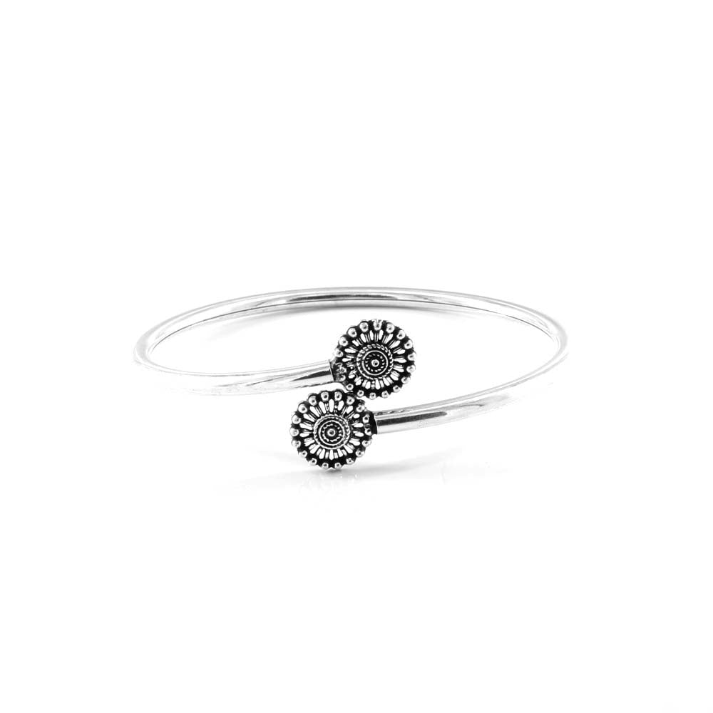 Cute Real Sterling Silver Oxidized women's Bracelet Bangle - Single