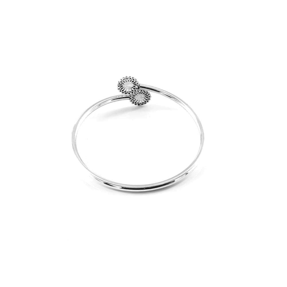 Cute Real Sterling Silver Oxidized women's Bracelet Bangle - Single