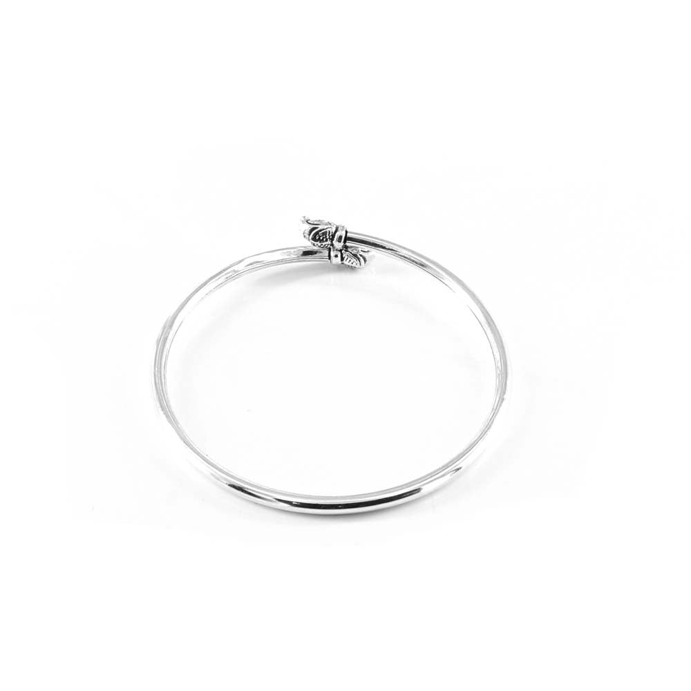 Elephant Face Real Silver Oxidized women's Bracelet Bangle - Single