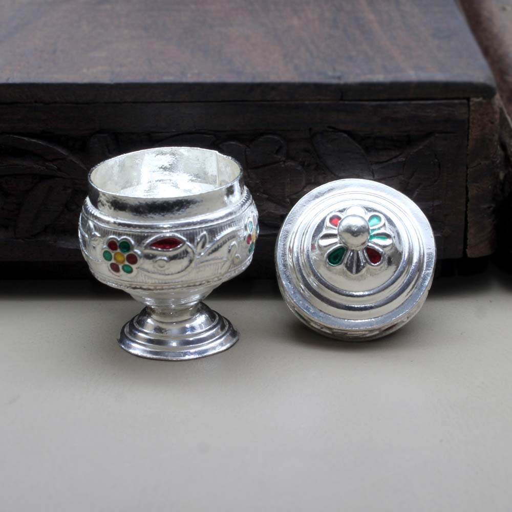 925 Silver honey container dibbi for red book remedy sindur box for gift