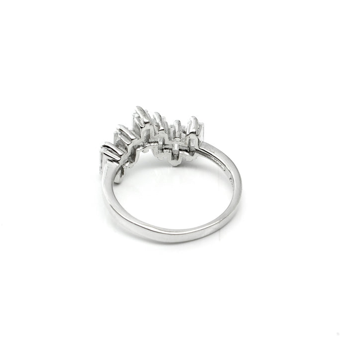 Real 925 Sterling Silver white CZ women finger ring