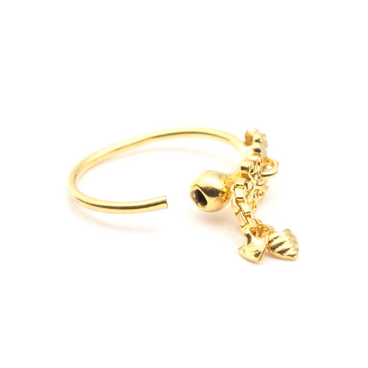 Asian 14K Real Solid Gold Nath Nose Hoop Ring for women