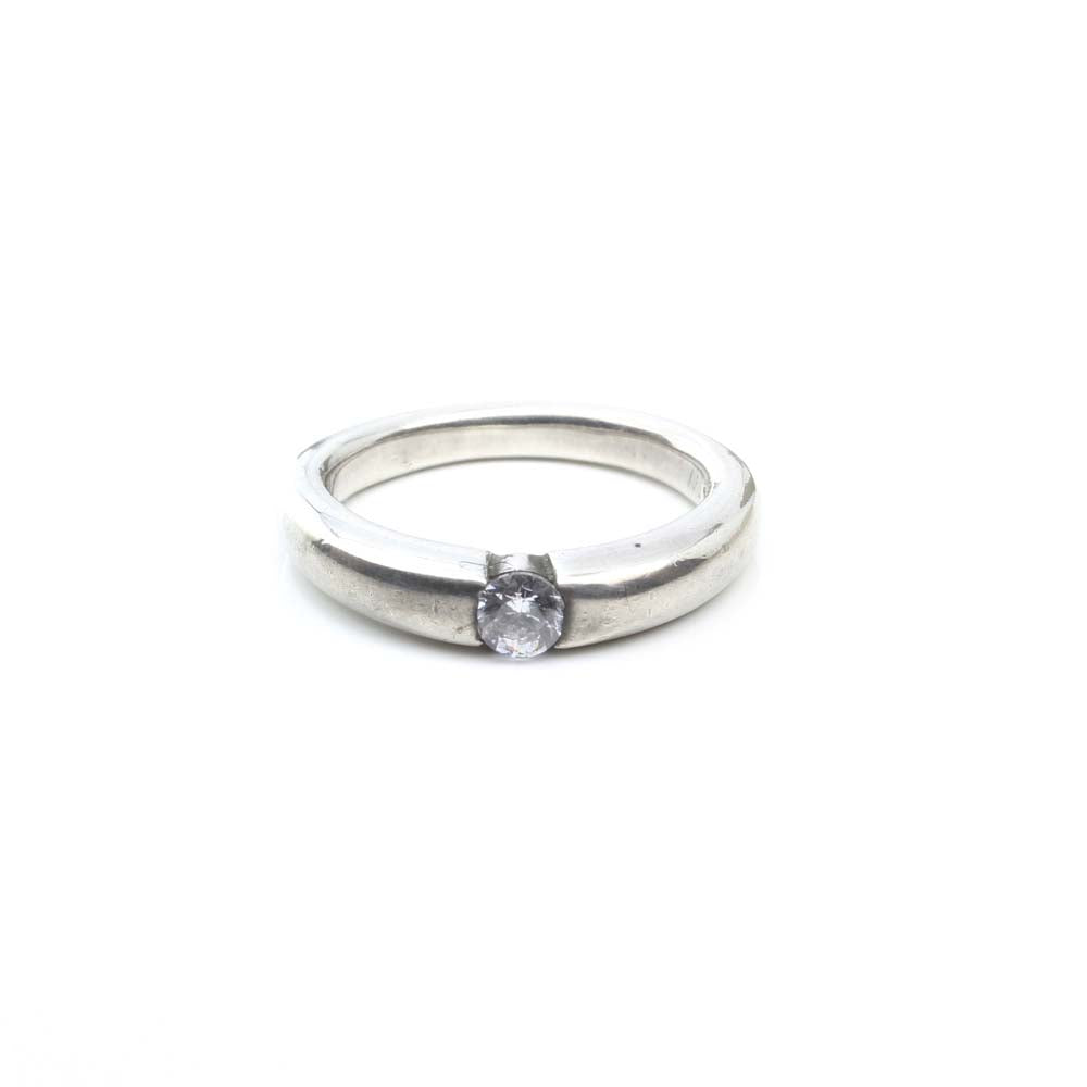 CZ 925 Sterling Silver Ring solid Band for women - pre owned