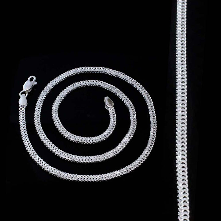 Real Solid Silver Indian Style Chain 22" Neck Chain
