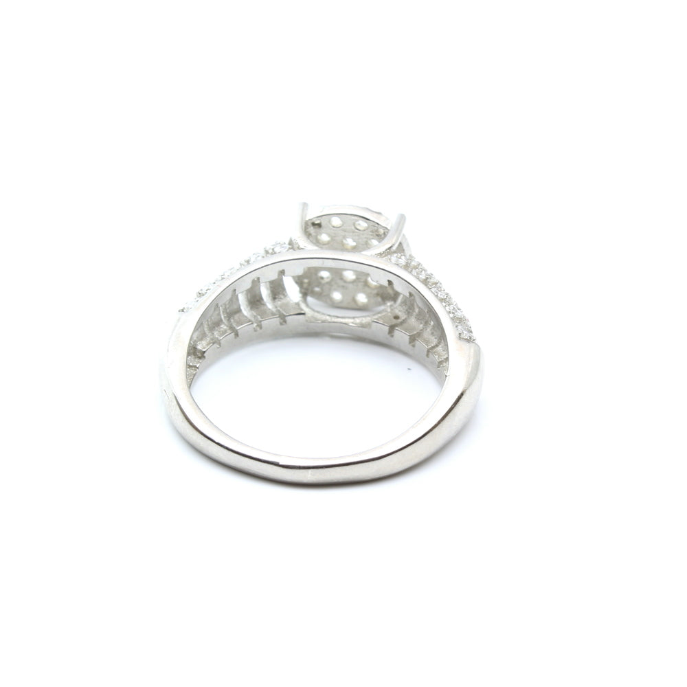 Indian Style 925 Sterling Silver White CZ Women Ring