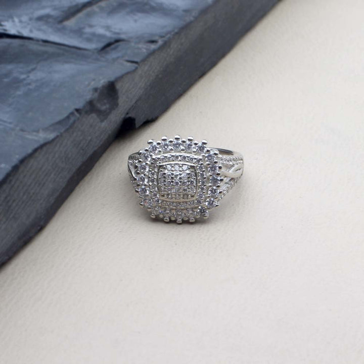 Ethnic Style 925 Sterling Silver White CZ Women Ring
