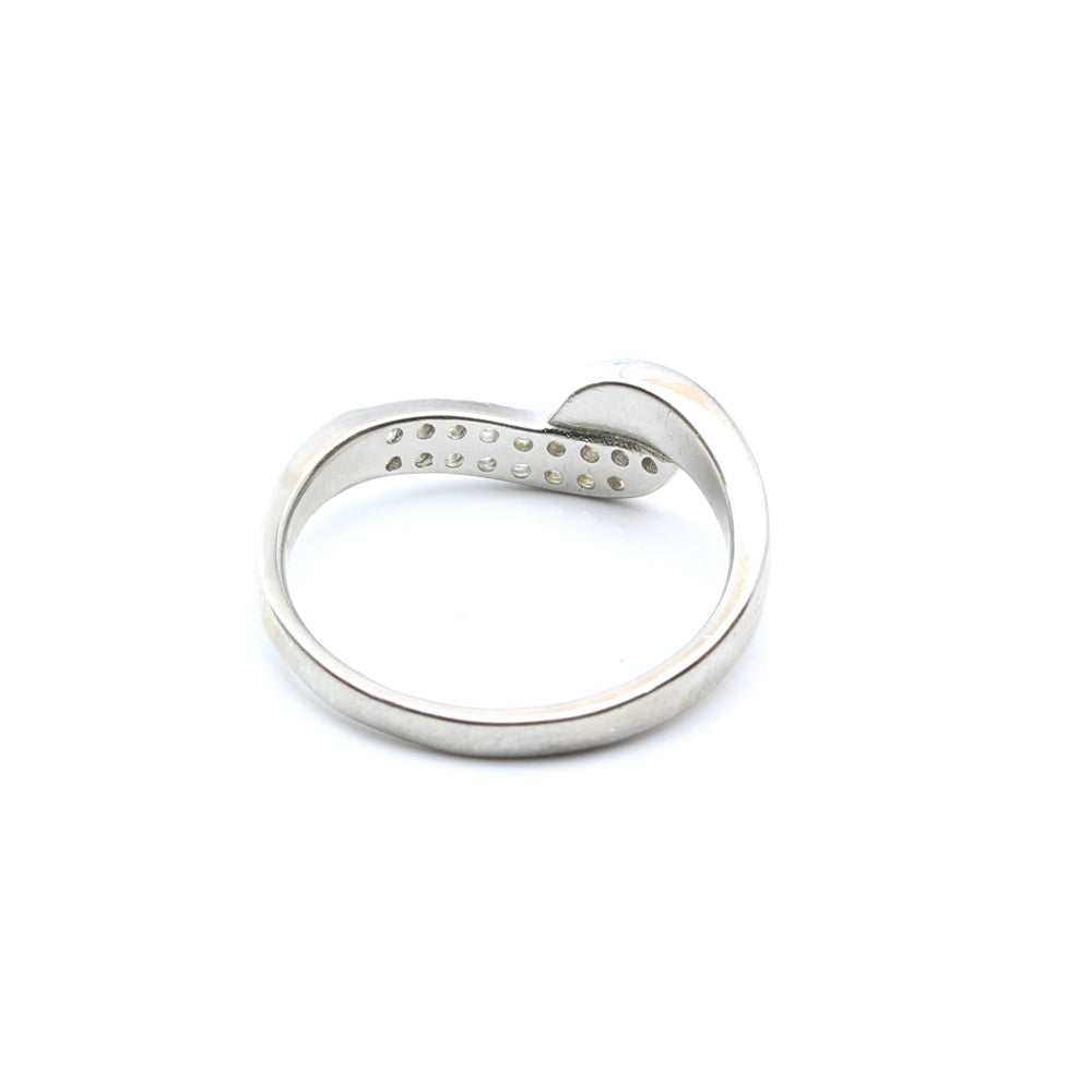Trendy 925 Sterling Silver White CZ Women Ring