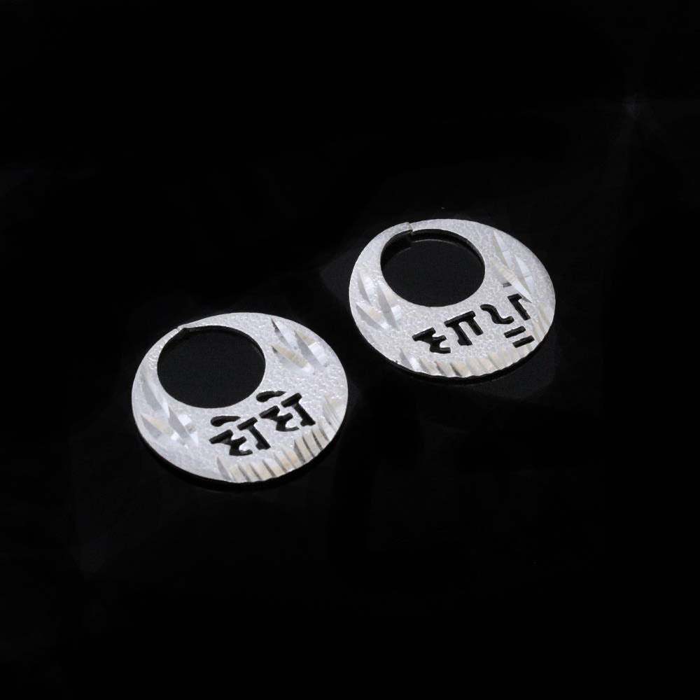 Real Silver Round Moon Shaped BEBE BAPU Nattiyan (Nanti) men women earring