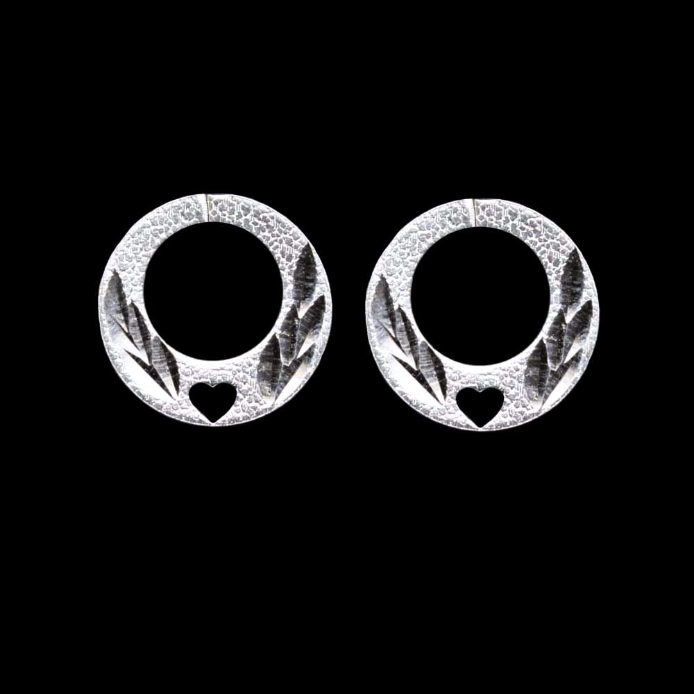 Real Silver Round Moon Shaped Heart Style Nattiyan (Nanti) men women earring