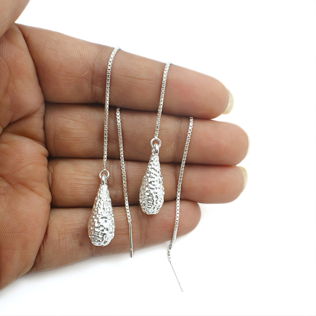 Trendy 925 Sterling Silver Teardrop Dangle Earrings