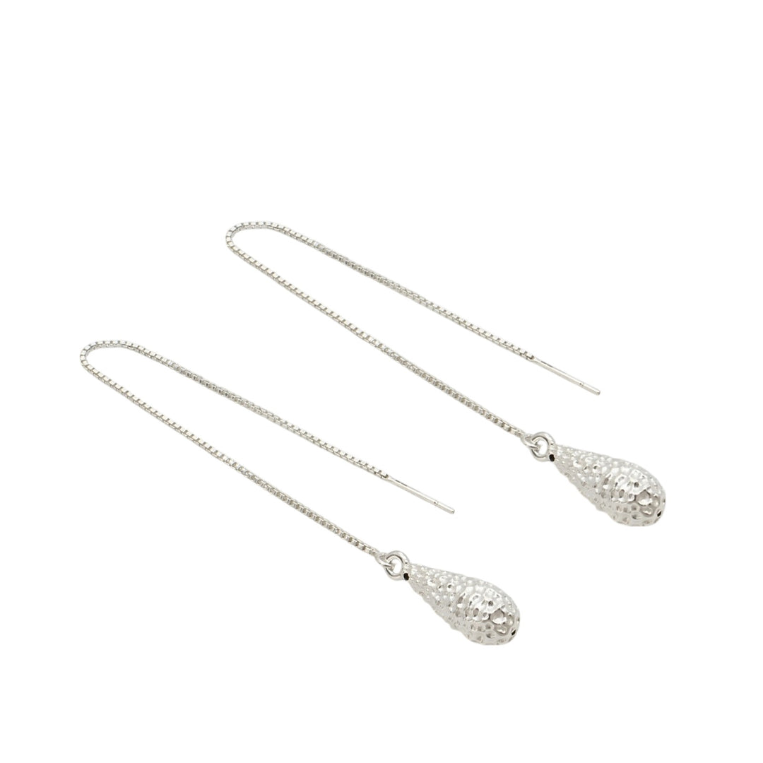 Trendy 925 Sterling Silver Teardrop Dangle Earrings