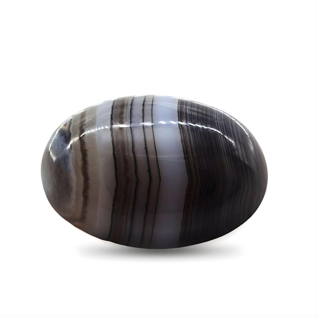 12.5Ct Premium Natural Black and Grey Sulemani Hakik Oval Gemstone