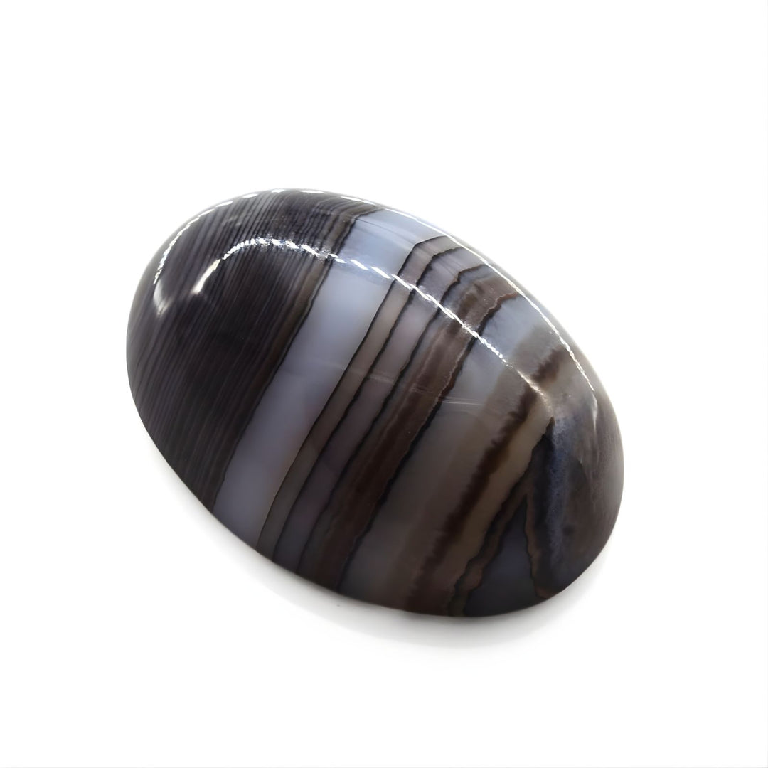 12.5Ct Premium Natural Black and Grey Sulemani Hakik Oval Gemstone