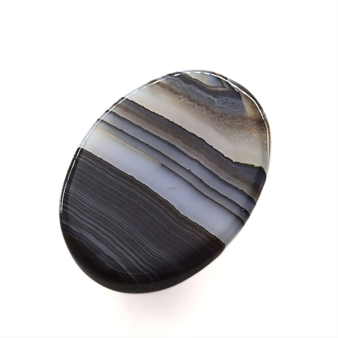 12.5Ct Premium Natural Black and Grey Sulemani Hakik Oval Gemstone