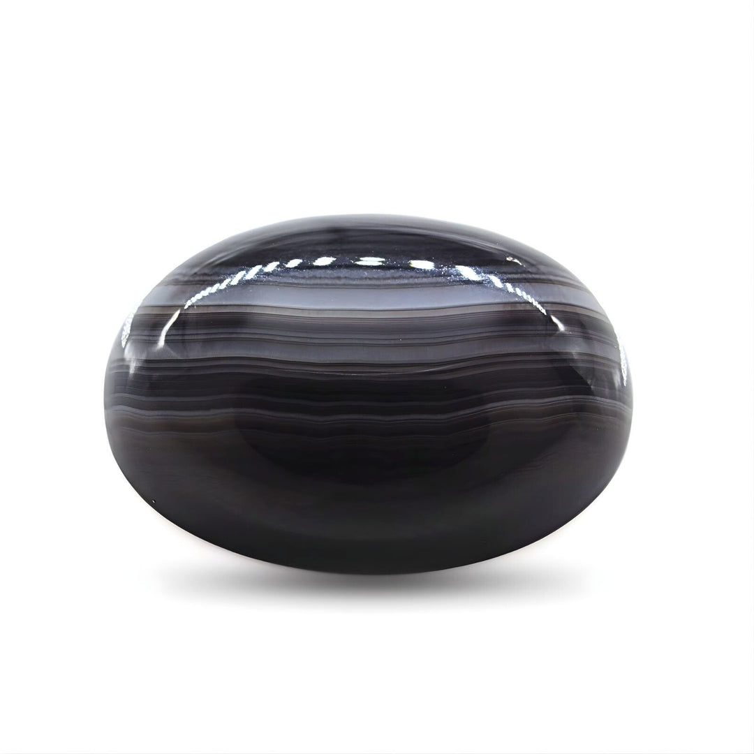 12.9Ct Natural Black and Grey Sulemani Hakik Oval Healing Gemstone