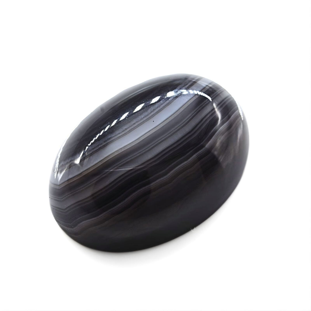 12.9Ct Natural Black and Grey Sulemani Hakik Oval Healing Gemstone