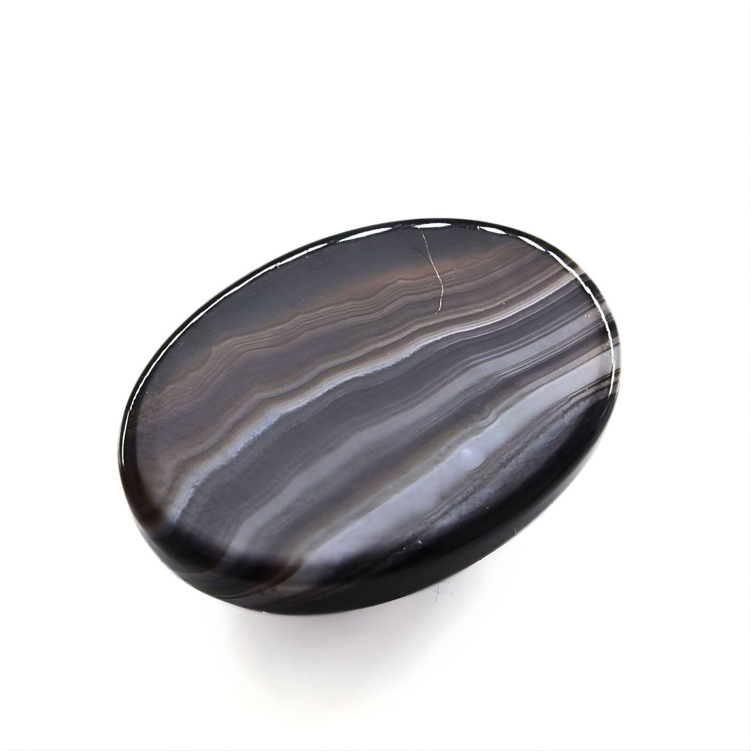 12.9Ct Natural Black and Grey Sulemani Hakik Oval Healing Gemstone