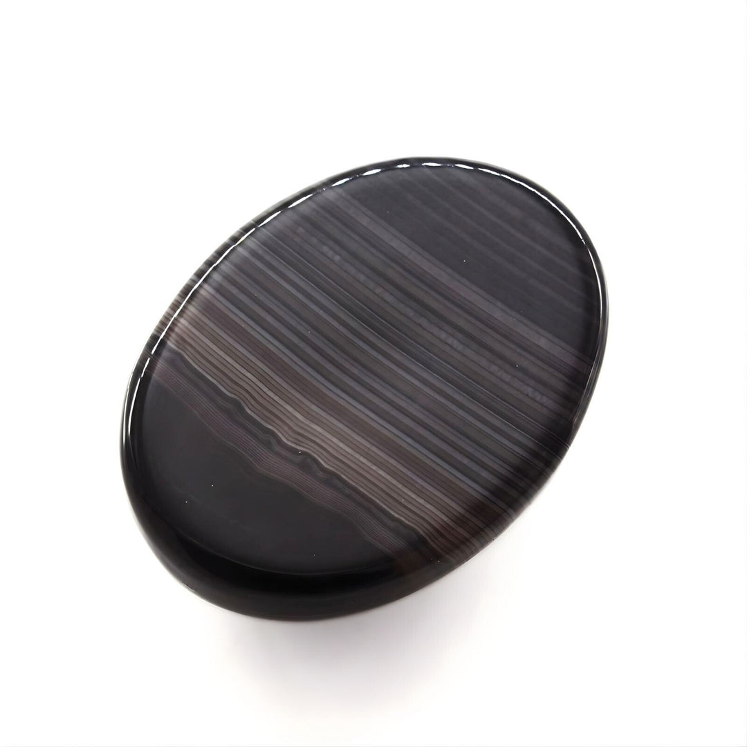 12.8Ct Classic Natural Black and Grey Sulemani Hakik Oval Gems