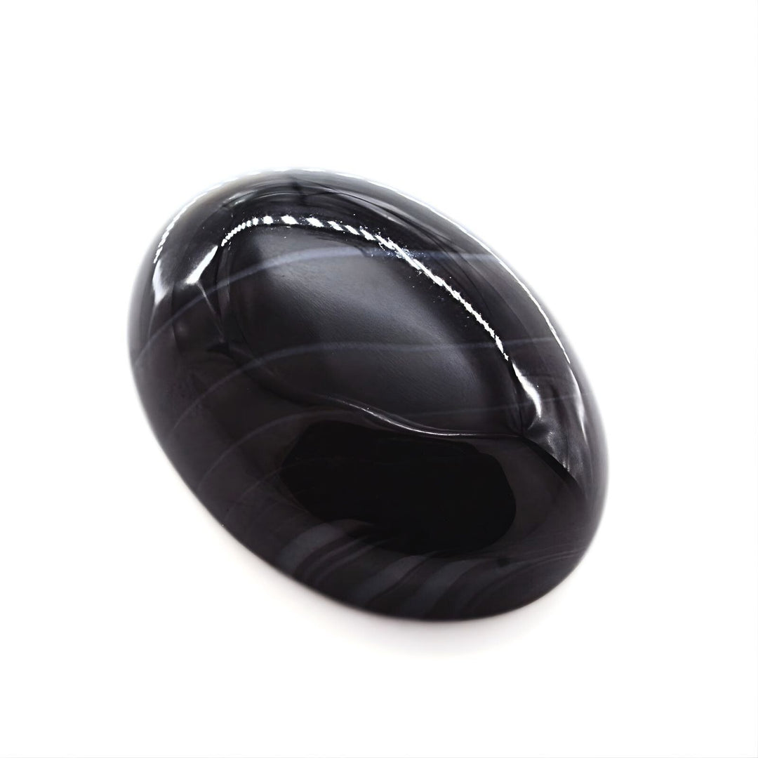 13Ct Natural Black and Grey Sulemani Agate Oval Gemstone Making Jewelry Stone