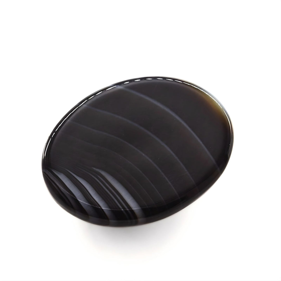 13Ct Natural Black and Grey Sulemani Agate Oval Gemstone Making Jewelry Stone