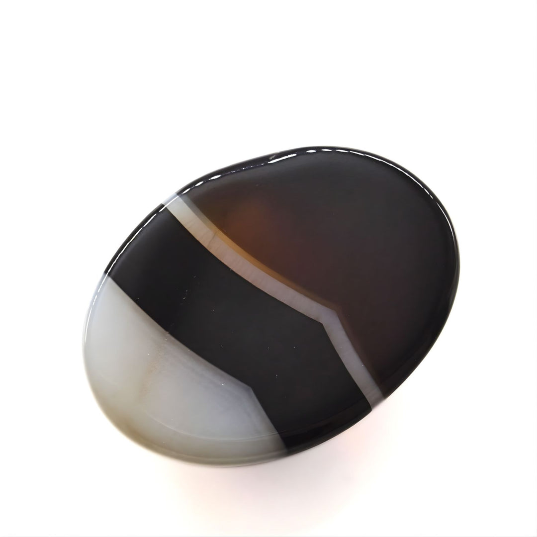 Earth Mined Natural Black and Grey Sulemani Hakik Oval Gemstone - 11.8 Carat