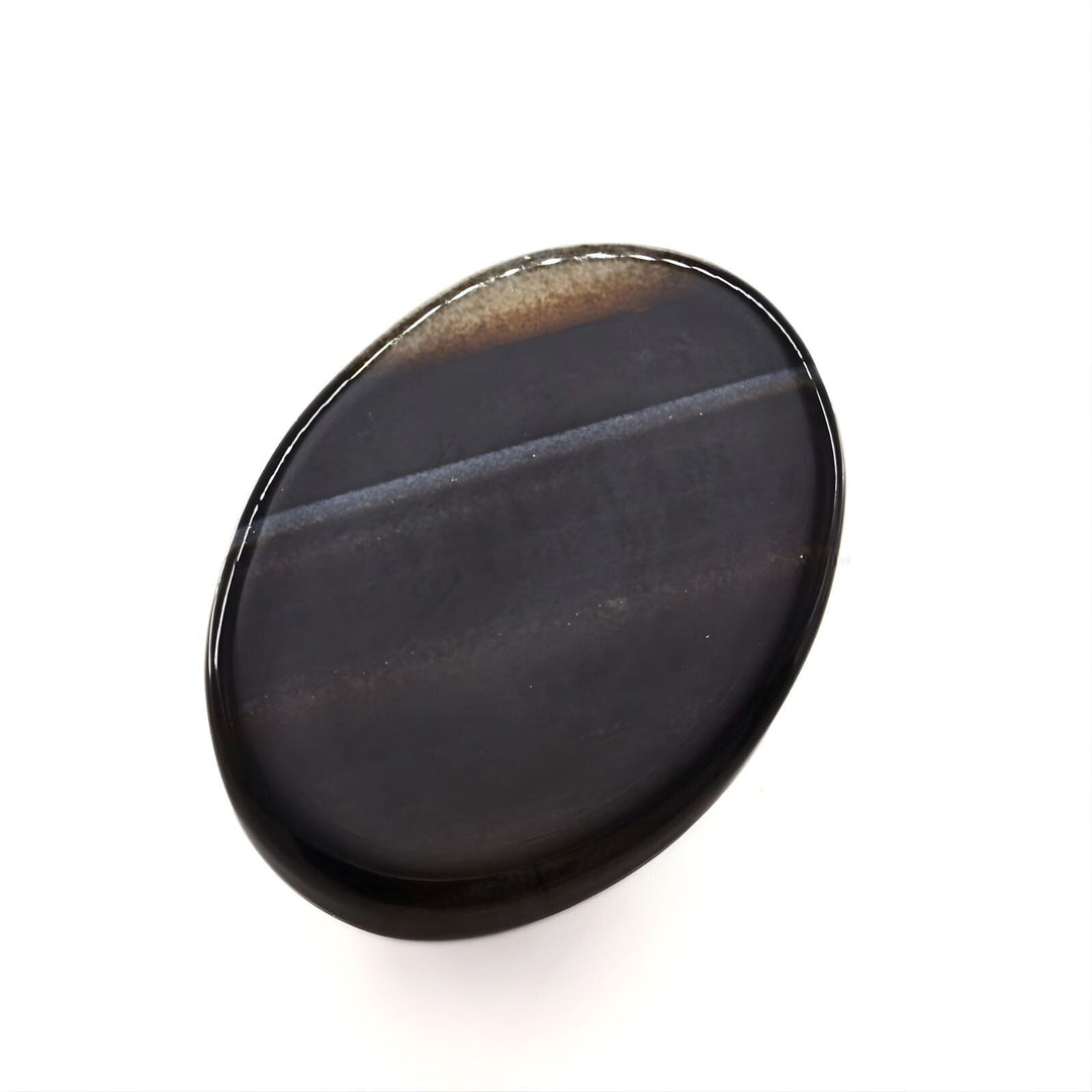 12.5Ct Natural Black and Grey Sulemani Hakik Oval Cabochon Loose Gemstone