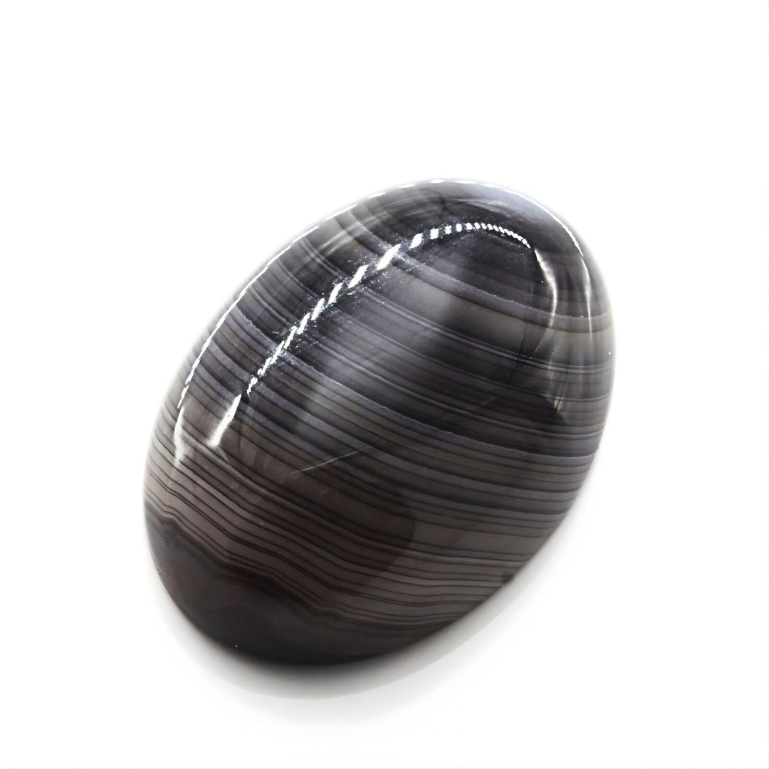 12.3Ct Earth Mined Natural Black and Grey Sulemani Hakik Oval Gemstone