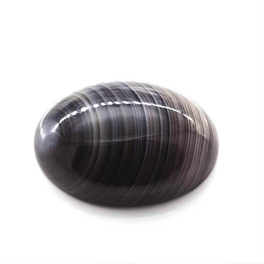 12.3Ct Earth Mined Natural Black and Grey Sulemani Hakik Oval Gemstone