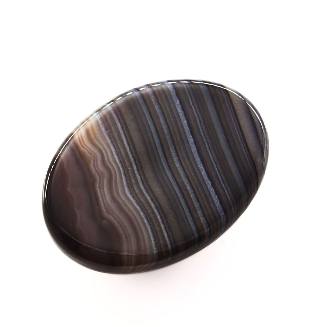 12.3Ct Earth Mined Natural Black and Grey Sulemani Hakik Oval Gemstone
