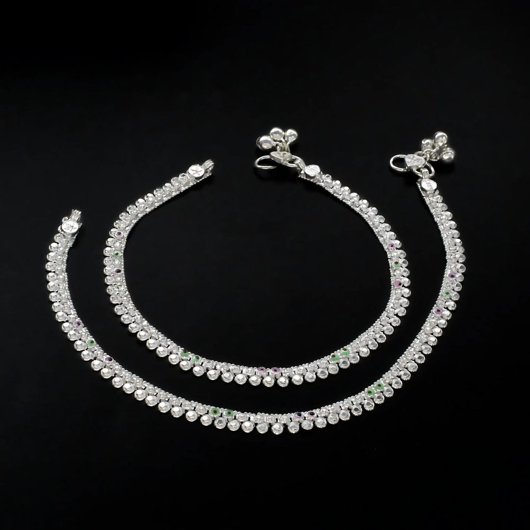 Real Silver women amazing gifting Anklet Pair 10"