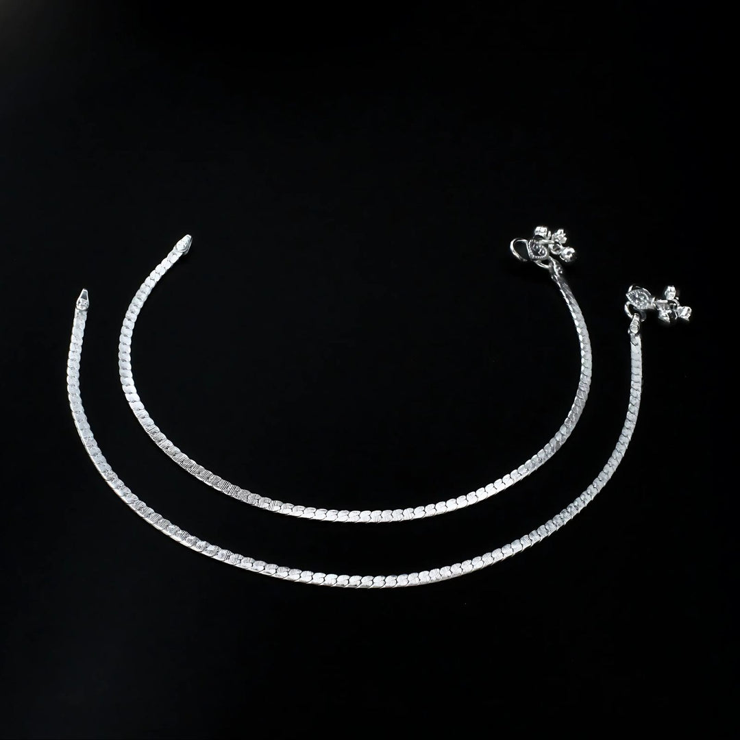 Real Silver women amazing Anklet Pair 10.3"