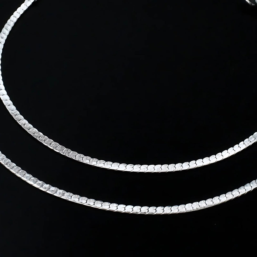 Real Silver women amazing Anklet Pair 10.3"