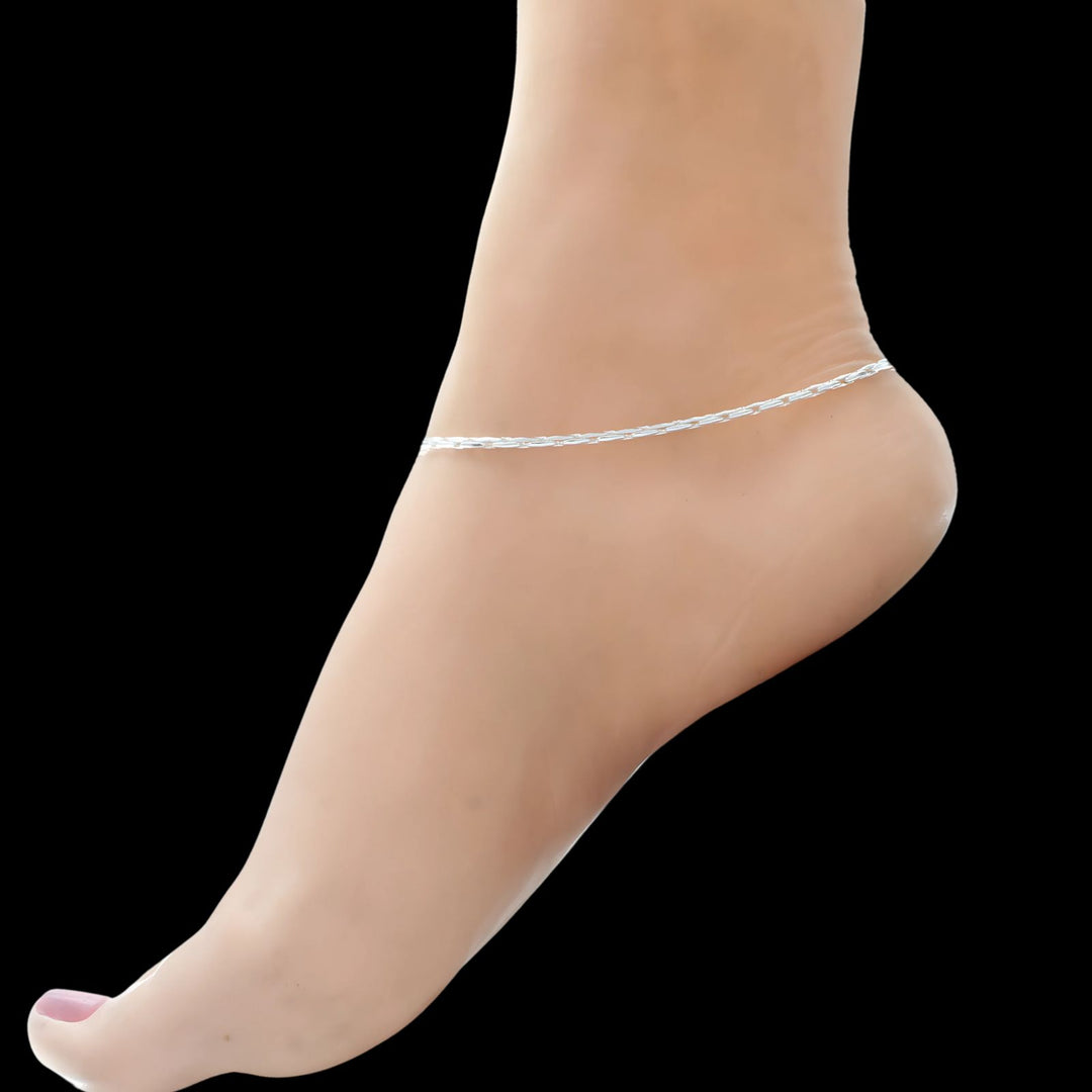 Real Silver women daily wear Anklet Pair 10.3"