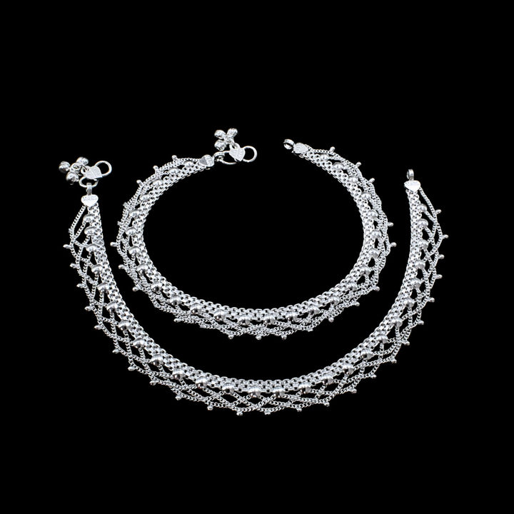 Pair of Women Silver Anklets