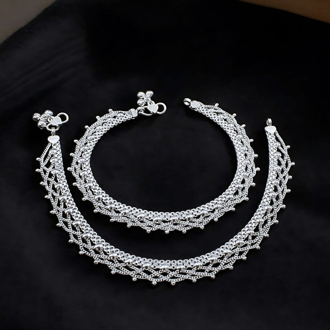 Elegant Silver Chain Anklets for Women