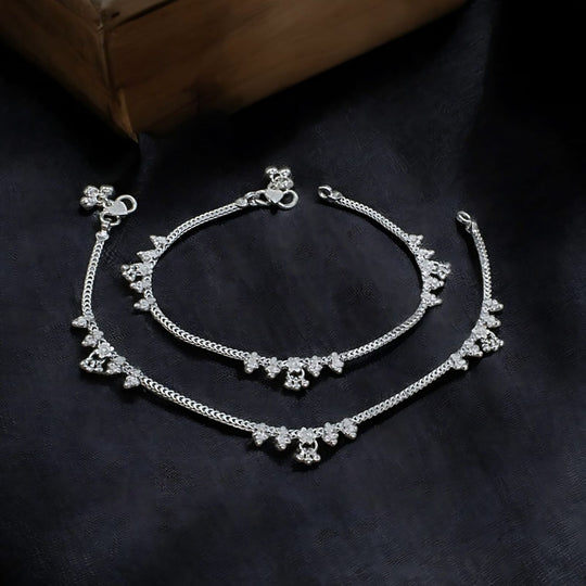 Top 100 Silver Anklets for Women | Indian Silver Anklets – Karizma Jewels