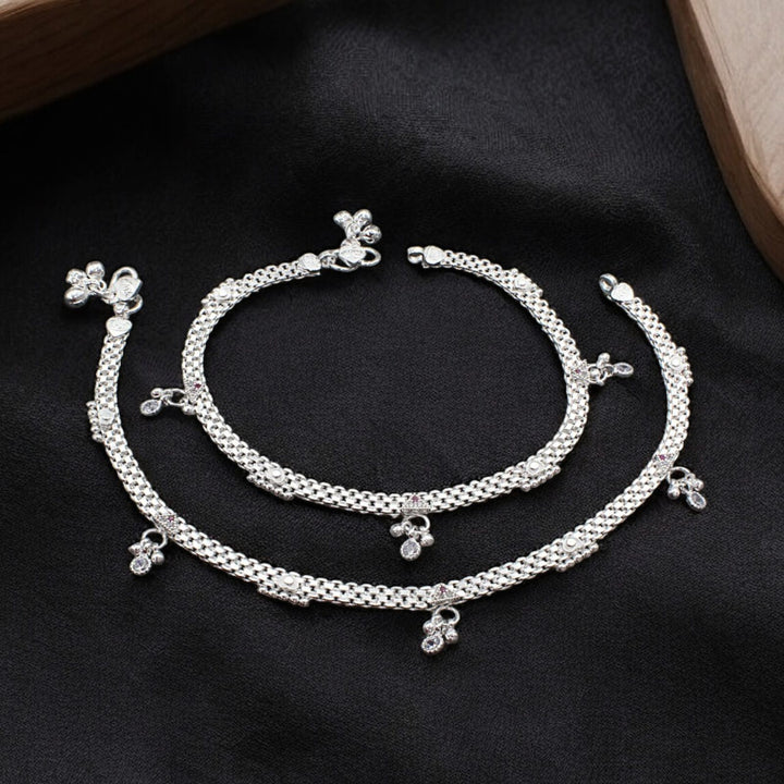 Real Silver Dangling style Ankle chain