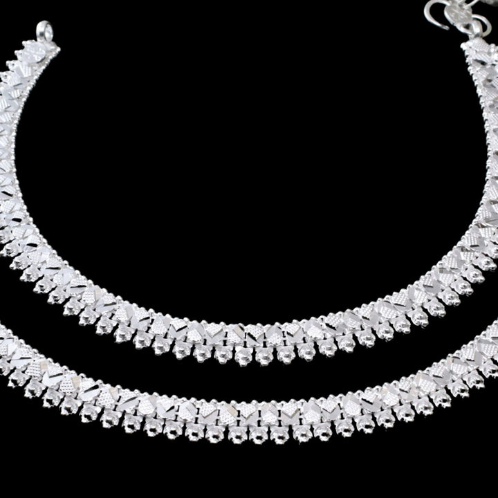 Traditional Indian Ethnic Silver Anklets