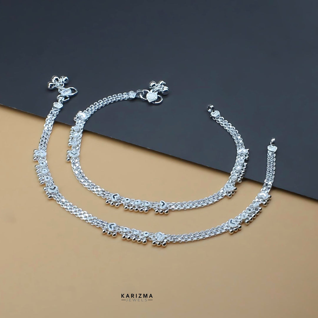 Delicate Indian Real Silver Anklet for women 