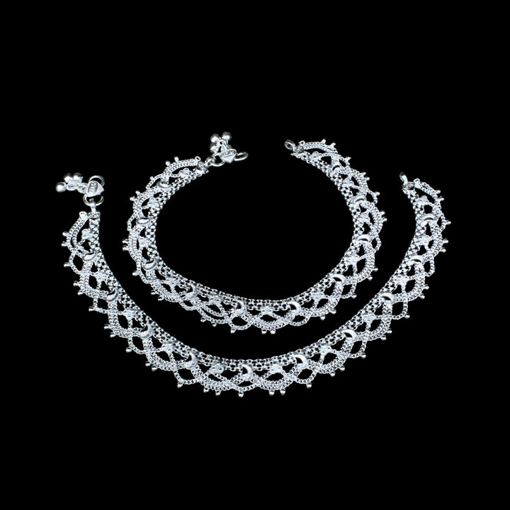 Indian Real Silver Ankle Bracelet for Women's Bridal & Wedding Wear