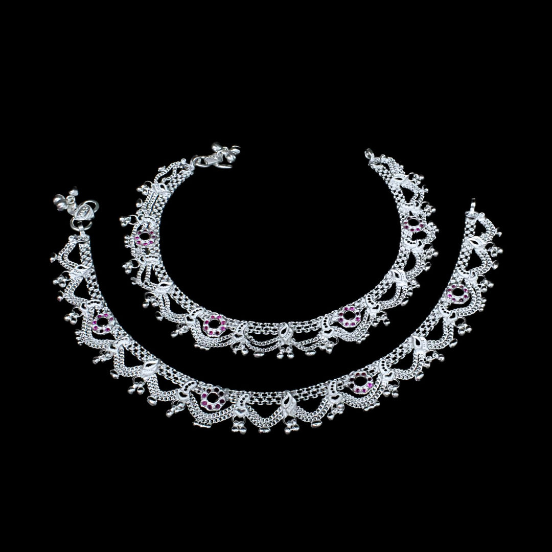 Real Silver Indian designer party wear Women Anklets