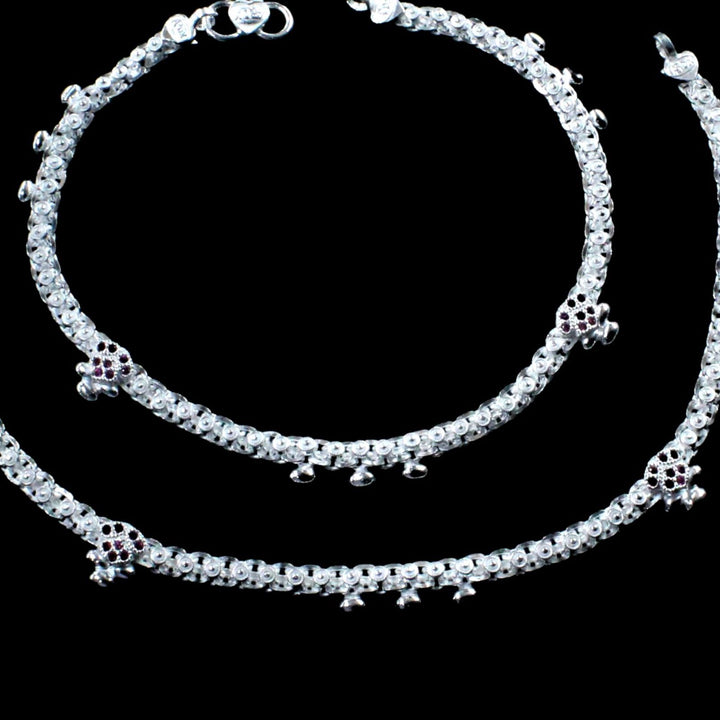 Beads Design Real Silver Ankle Bracelet