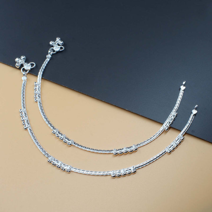 Real Silver Ankle Bracelet For Girls and Women 