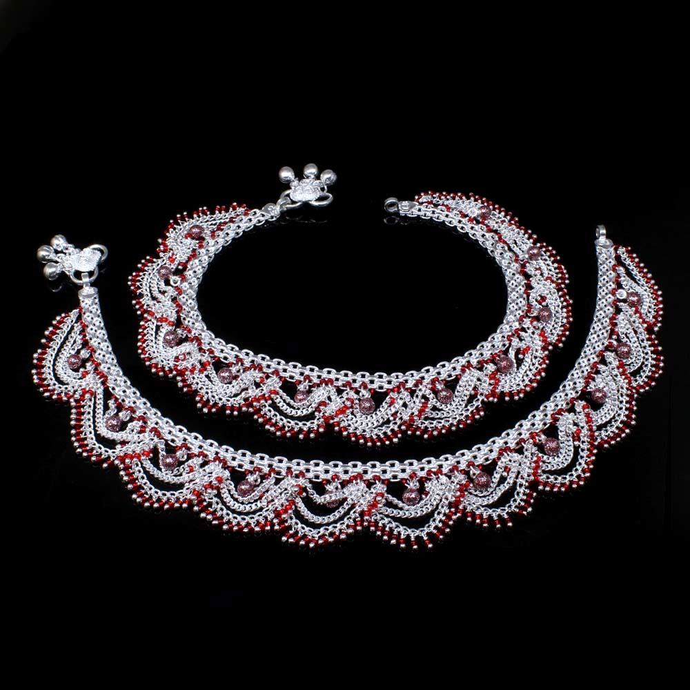 Latest Heavy Silver Anklet Designs for Brides 