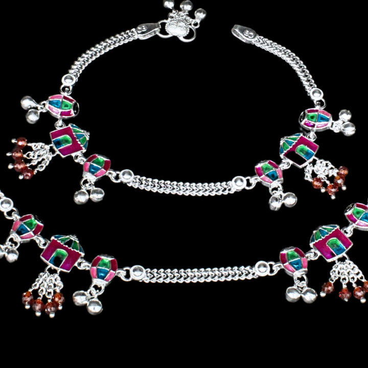 Bridal Wear Silver Anklets