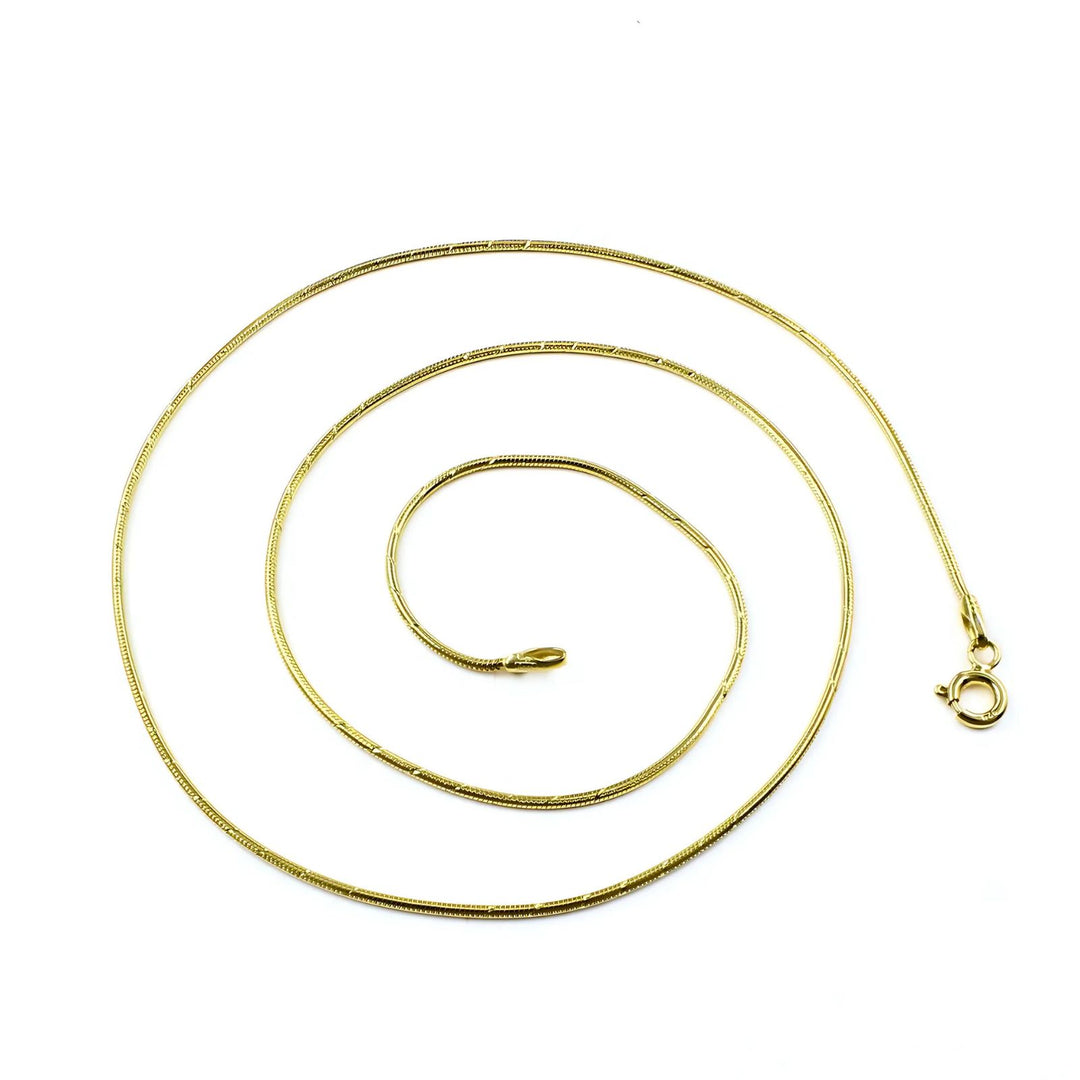 Gold Tone 925 Sterling Silver snake Neck Chain 18"