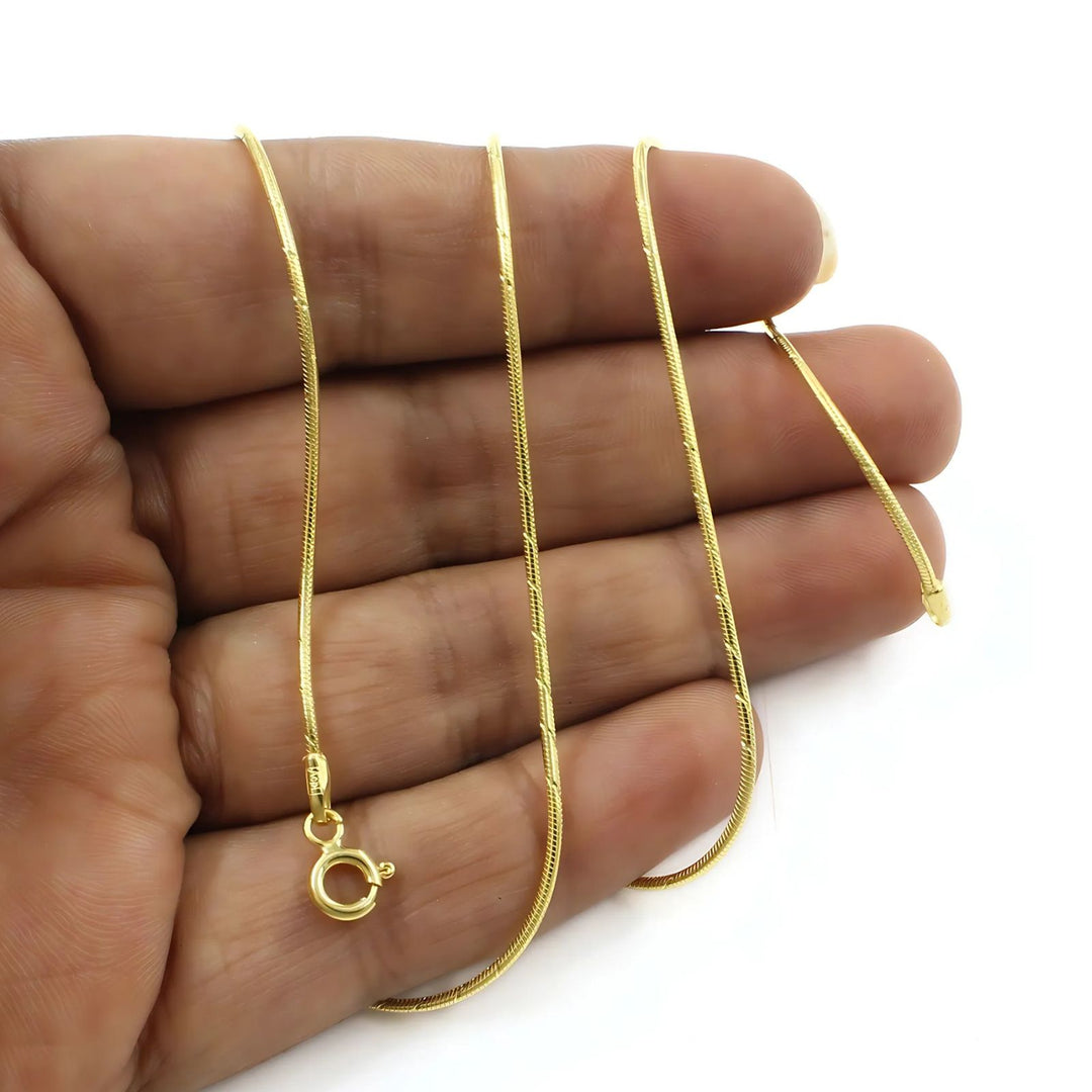 Gold Tone 925 Sterling Silver snake Neck Chain 18"
