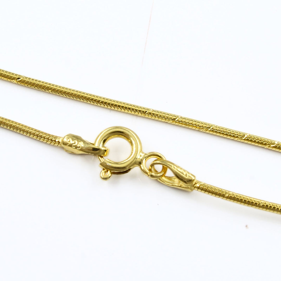 Gold Tone 925 Sterling Silver snake Neck Chain 18"
