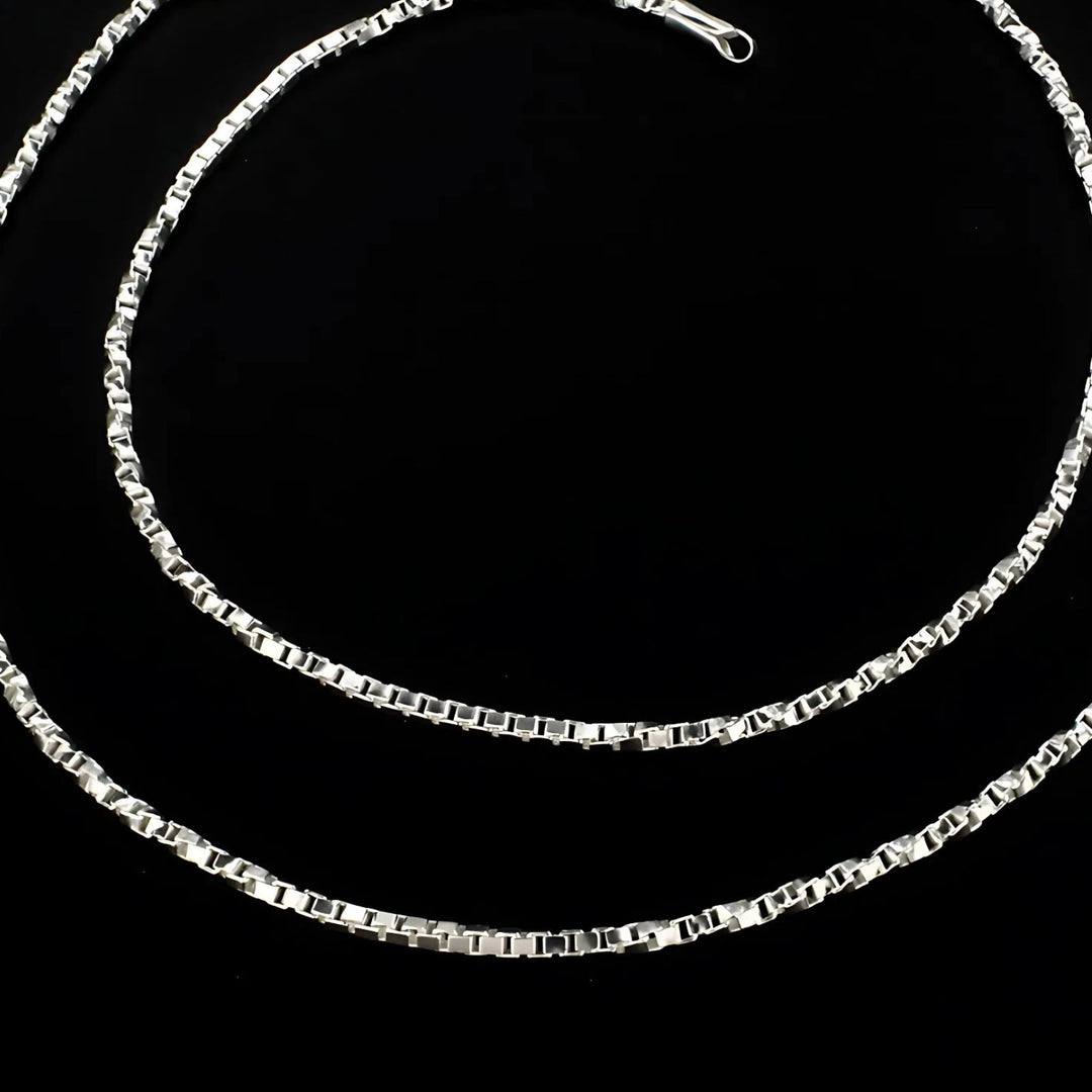 Daily style 925 Sterling Silver women box Chain Anklet Pair 10.3"